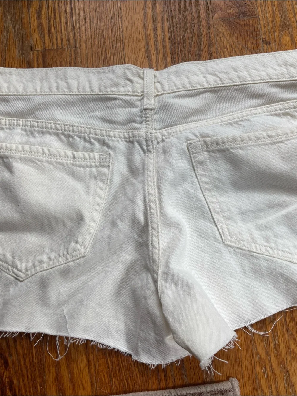 Carly Jean Los Angeles White Distressed Button-Fly Denim Shorts